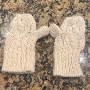 Starting Out Ivory Knit Mittens for Infants